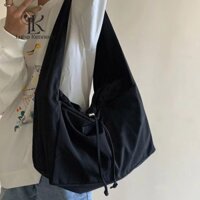 Túi đeo chéo LK, túi vải nylon đen, túi xách nữ siêu mát, dung tích lớn, túi đeo vai đa năng