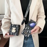 Túi đeo chéo loại D có vỏ điện thoại OPPO Find N3 Flip Phone Case N2 Flip Samsung Z Flip 6 / 5 / 4 / 3 5G Túi đeo chéo có thể gập lại