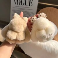 Túi Đeo Chéo Lông Thỏ Đính Nơ Phong Cách Mới Cho Nữ