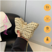 Túi đeo chéo mini dây xích hình con bướm sang chảnh thời trang túi xách nữ size 13*19.5*7cm DCXT52