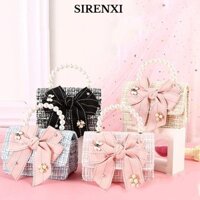 Túi đeo chéo Mini SIRENXI Quà tặng Túi đựng tiền xu thắt nơ Túi đeo vai trẻ em