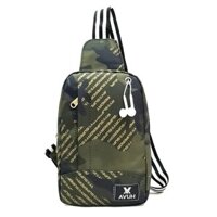 Túi đeo chéo một quay nam cao cấp rằn ri AVUH013( Xanh lính chữ)