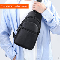 Túi đeo chéo nam 100 da bò thật CBL101 - Đen