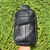 Túi đeo chéo nam cỡ vừa da bò thật CBM - M101 Đen
