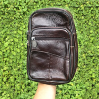 Túi đeo chéo nam cỡ vừa da bò thật CBM - M107 Nâu