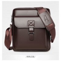 Túi đeo chéo nam da bò ZHIZUNCANGAROO T47 26x23x7cm (Đen - Nâu) -ĐIỆN MÁY PICO
