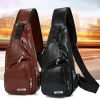 Túi Đeo Chéo Nam Da Vàng Và Đen ( Tặng kèm dây nối cáp sạc )