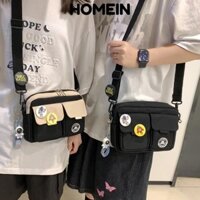 Túi đeo chéo nam HOMEIN, Túi đeo vai đa năng phong cách Nhật Bản, Thời trang có mặt dây chuyền Túi đeo chéo cổ điển dung tích lớn Unisex