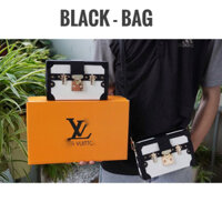 Túi đeo chéo nam nữ dáng hộp, Túi xách nam nữ hộp cứng cao cấp V20 - BLACK BAG