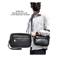 Túi đeo chéo nam nữ thời trang kèm dây cầm tay, túi kẹp nách cao cấp, Ví cầm tay cao cấp dùng đi làm, đi chơi tiện lợi