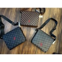 túi đeo chéo nam, túi nam kẻ caro da pu cao cấp hàng có sẵn.