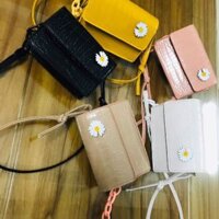 Túi đeo chéo nắp ngang hoa cúc sz mini