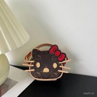 Túi đeo chéo nhỏ Hello Kitty hoạt hình tinh tế, dễ thương, chống nước, nhẹ, phong cách Pháp cho sử dụng ngoài trời