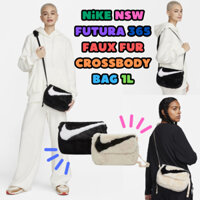 Túi Đeo Chéo nike nsw futura 365 Giả Lông 1l / Trắng / Đen /NewJeans HANNI's Airport Fashion Bag