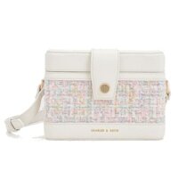 Túi Đeo Chéo Nữ Charles & Keith CNK Bronte Boxy Crossbody Bag Light Pink CK2-80701182 Màu Hồng Sáng
