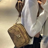 Túi đeo chéo nữ chất vải 3 ngăn, dây bản to kèm ví