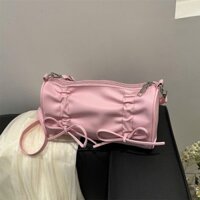 Túi đeo chéo nữ dáng dài da trơn phối 2 nơ thắt N580