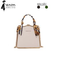 TÚI ĐEO CHÉO NỮ DẠNG HỘP VUÔNG ĐEO CHÉO KÈM KHĂN QUẤN QUAI M997-4 SEASONS STYLE