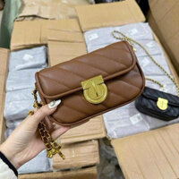 túi đeo chéo nữ dây xích khoá hít tròn size 18 sang chảnh vừa điện thoại xịn xò