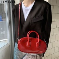 Túi đeo chéo nữ JIVIVIL phiên bản Hàn Quốc đơn giản Túi xách màu trơn PU đa năng phong cách Hồng Kông
