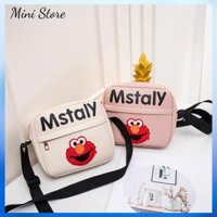 Túi Đeo Chéo Nữ Mstaly Mini Da PU Thêu Angry Bird Dễ Thương Thời Trang Phiên Bản Hàn Quốc