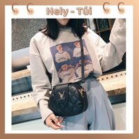 Túi đeo chéo nữ quảng châu màu đen, túi xách nữ mini đeo vai cầm tay đựng điện thoại xinh xắn