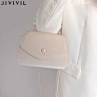 Túi đeo chéo nữ Tay cầm ngọc trai thanh lịch Túi xách da lộn sáng bóng