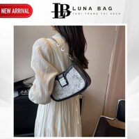 Túi đeo chéo nữ, túi xách nữ khóa sập Chất liệu Da PU Có hoa văn phối màu sang trọng hoạ tiết Luna Bag - TX66
