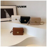 Túi đeo chéo nữ UUMIR, Túi đeo vai Hàn Quốc chống thấm nước bằng da PU, Túi xách du lịch màu nâu Kaki trắng đen Túi xách nữ
