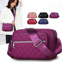 Túi đeo chéo nữ vải dù trần trám nhiều ngắn chống nước size 25cm TUI-34