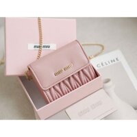Túi đeo chéo nữ wallet miu miu(vừa làm ví&vừa làm túi)sz11cm da mềm mịn siêu đẹp fullbox hãng