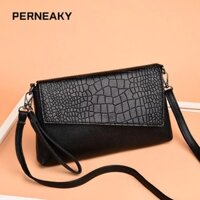 Túi đeo chéo PENEAKY, Túi đeo vai bằng da PU màu đen, Túi xách nữ mềm mại thời trang