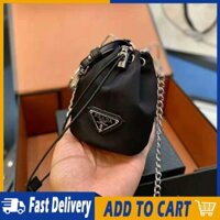 TúI đEo ChéO Pradaa Mini Ins Key Coin Purse Bag TúI DâY RúT Nylon HàN QuốC