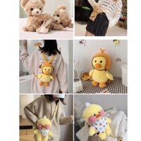 Túi đeo chéo thú bông hình chú vịt gấu gà Khủng Long siêu kute ST STORE