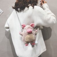 Túi đeo chéo thú bông hình heo con cực đáng yêu - túi CEEKAY full box