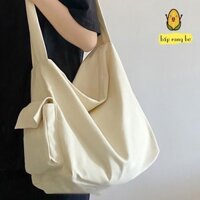 Túi đeo chéo Tote Vải canvas trơn trống túi hộp nam nữ unisex Đi Học đi chơi Đựng Sách A4, laptop 14inch Baprangbo2312