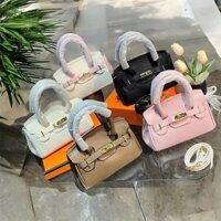 Túi đeo chéo, túi cầm tay birrkinnn khoá cài size 18 chất da hạt mềm siêu sang chảnh - kèm dây đeo chéo