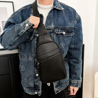 Túi đeo chéo, túi nam cao cấp, túi ngực da thật, túi xách da thật cho nam, túi đeo chéo nhẹ màu đen, túi ba lô thường ngày