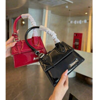 Túi đeo chéo, Túi quai xách jac khuy gài da bóng chữ nổi(size 19)