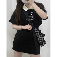 Túi đeo chéo unisex caro xám ulzzang nhiều nịt (có sẵn)
