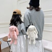 Túi đeo chéo và đeo balo gấu bông thỏ nhung hot tiktok