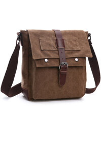 Túi đeo chéo vải bố nam TX0010 - Nâu Cà phê