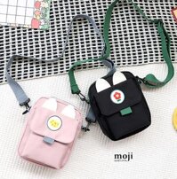 Túi đeo chéo vải Sweet circle ngăn ngoài nắp gập có tai 6x15x20