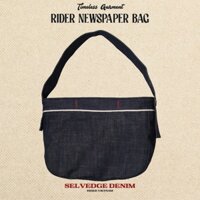 Túi đeo chéo vintage Raw Selevdge Denim Rider Newspaper Bag Signature phong cách cổ điển