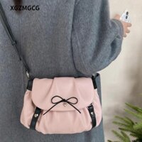 Túi đeo chéo XGZMGCG, Túi đeo vai PU màu hồng, Túi đeo nách lật công suất lớn đám mây thời trang