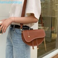 Túi đeo chéo yên xe LAMIABOTTEGA, Túi yên ngựa thông thường thiết kế hình bán nguyệt bằng da Pu, mùa thu thanh lịch phong cách cổ điển Hàn Quốc Túi xách nhỏ du lịch