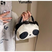 Túi đeo chéo YUNAFIN Panda, Túi đeo vai gấu trúc hoạt hình thời trang, Túi mua sắm nhỏ bằng da PU Túi xách dễ thương
