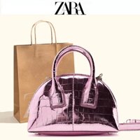 Túi Đeo Chéo ZARA Mini Bằng Da Bóng Phối Dây Xích Thời Trang Mùa Thu Cho Nữ