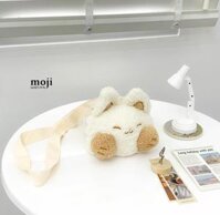 Túi đeo gấu bông Happy cat face có tai 18x20