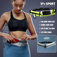 Túi Đeo Hông Chạy Bộ VNSPORT - VNS021, Túi Đeo Bụng Chạy Bộ Nam Nữ Cao Cấp, Chống Thấm Nước, Thời Trang - Xám Trắng - Freesize